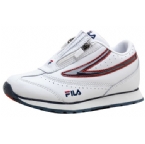 Childrens Flair Twin Zip Trainer White/Navy/Red