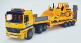 Bruder MB Low Loader Toy Truck With CAT Bulldozer
