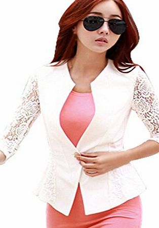 Finejo 2015 Newest Sexy Women Coats Long Sleeve Lace Suit For Spring Autumn Short Jacket Ladies