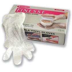 Finesse Gloves Disposable Vinyl Large Clear Ref