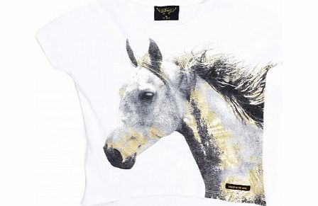 Ebony horse T-shirt White `2 years,4 years,6