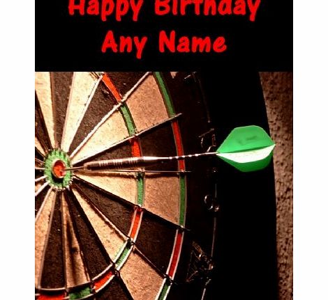 Fingerprint Designs Dartboard Darts Fan Personalised Birthday Card