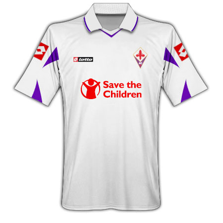 Fiorentina Lotto 2010-11 Fiorentina Save The Children Away Shirt