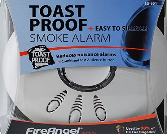 Fireangel SO-601 Toast Proof Optical Smoke Alarm Detector with Hush amp; Battery