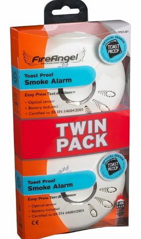 Twin Pack of Toast Proof Optical Smoke Alarm