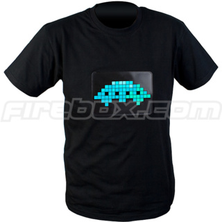 Space Invaders Light Up T-Shirt (Blue Saucer -