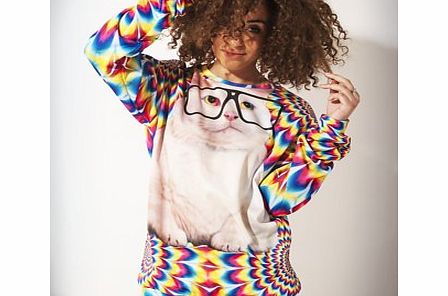 Firebox Spectacular Psychedelic Cat Sweater (Small)