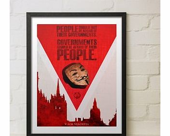 Firebox V is for Vendetta (Large in a Black Frame)