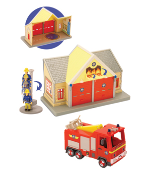 Fireman Sam Fire Station Playset and Fireman Sam