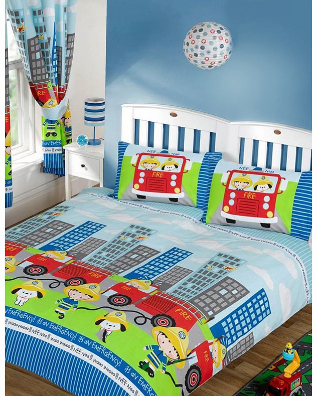 Fireman Sam Nee Naa Fire Engine Double Duvet Cover and