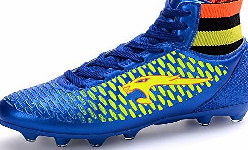 Fires Small Fire (Tm) Mens Fierce lights-weight Soccer-Inspired Training Sneakers Performance motion-control Football Cleat shoes (6, Blue)