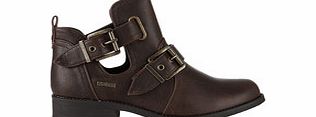 Connie brown buckled ankle boots