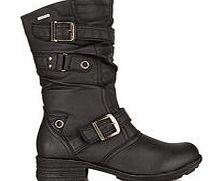 Hatty black biker boots