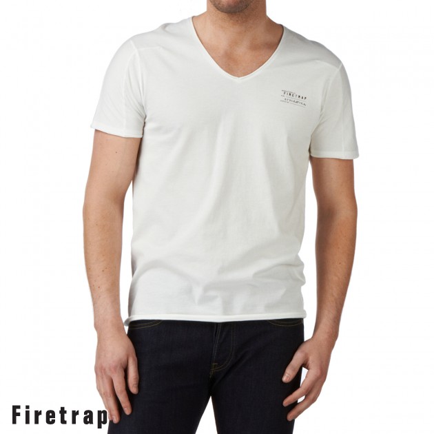Mens Firetrap Astro T-Shirt - Bonewhite