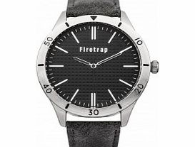 Firetrap Mens Grey Leather Strap Watch