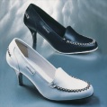 revive leather cross-stitch round toe court shoe