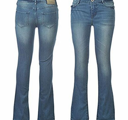 Firetrap Womens Slim Bootcut Jeans Denims Ladies Stretchy Pants Trousers Mid Blue 14 L