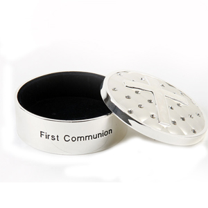 first Communion Silver Plated Trinket Box