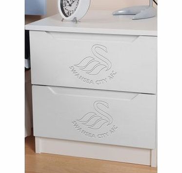 First Team Furniture Swansea City 2 Drawer Bedside Cabinet