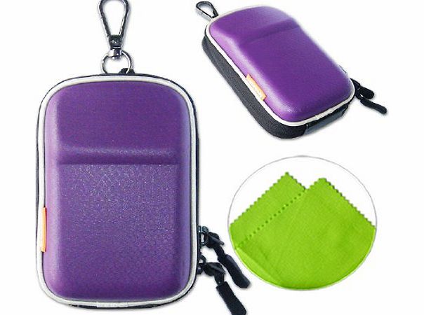 New first2savvv heavy duty purple camera case for FUJIFILM FinePix XP70 with LENS Cleaning Cloth