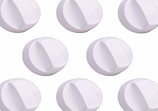 First4spares  Premium Universal Oven Cooker Hob Control Switch Knob 8 Pack - White