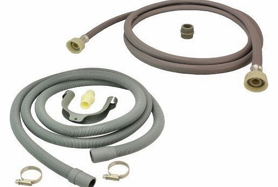 First4spares Universal Fill Water Pipe and Drain Hose Extension Kit for Bosch Dishwashers 2.5m