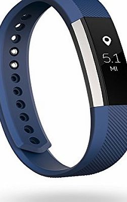 Fitbit Alta Fitness Wrist Band - Silver/Blue, Large