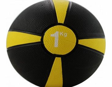 Fitness-Mad 1kg Med Ball - Yellow Stripe