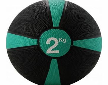 Fitness-Mad 2kg Med Ball - Green Stripe