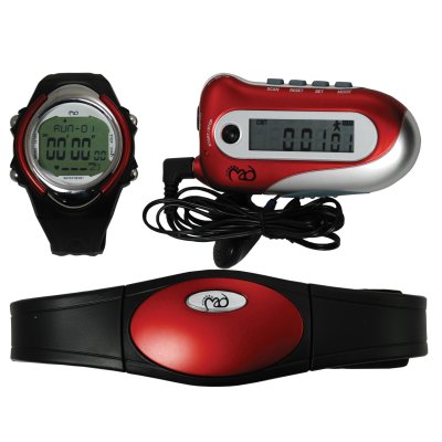 Fitness-Mad Heart Rate Monitor, Pedometer and FM Radio Set