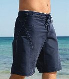 fitness sports store Mens navy 3 4 board shorts, L