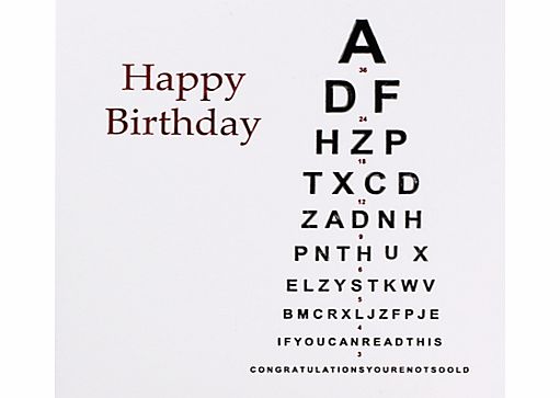 Birthday Eye Test Birthday Card
