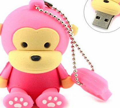 Fives 8GB Cartoon Monkey USB Flash Drive (Pink)