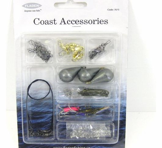 FLADEN  Coast Accessories Tackle Pack - Swivels, Snap Swivels, Sinkers, Single 