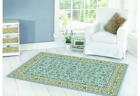 Flair Rugs Million Point Chatsworth Traditional Woven Rug, Blue/Ivory, 160 x 230 Cm