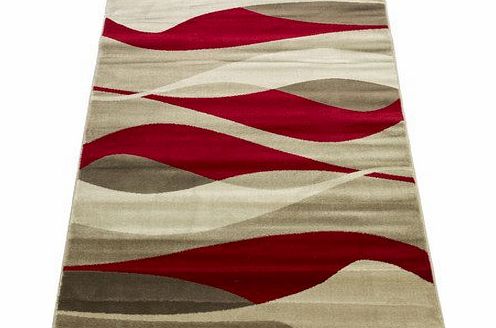 Flair Rugs Sincerity Modern Contour Rug, Red, 80 x 150 Cm