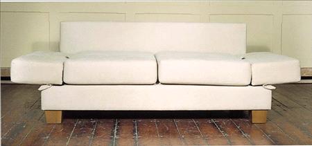 Flame Alice Leather Sofa Bed (with reclining arms)
