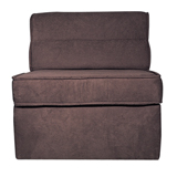 Flame Diana Single Chair Bed In Mocha Microfibre