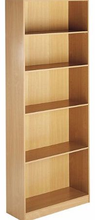 Maestro Tall Wooden Open Front Bookcase - 5 Shelf - Beech (HBC)
