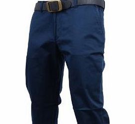 FLATSEVEN Mens Slim Fit Chino Pants Trouser Premium Cotton (CH101) Navy, Size 2XL
