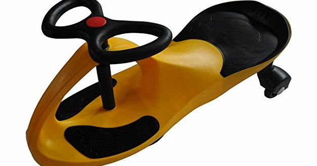 Flicker OFFICIAL FLICKER BRAND SWING CAR WIGGLE CAR GYRO RIDE ON CAR TWIST amp; GO NO PEDALS NO BATTERIES GREAT FUN 4 COLOR EXCLUSIVE (YELLOW)