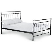 Double Bed, Gunmetal Grey & mattress
