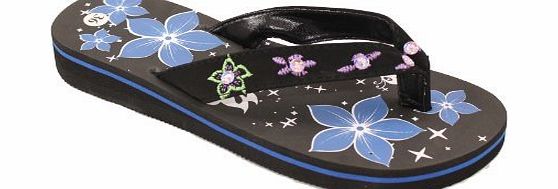 Ladies Black Toe Post Summer Beach Flip Flop Sandals Size 3 to 7 UK (3 UK, Black & Light Pink)