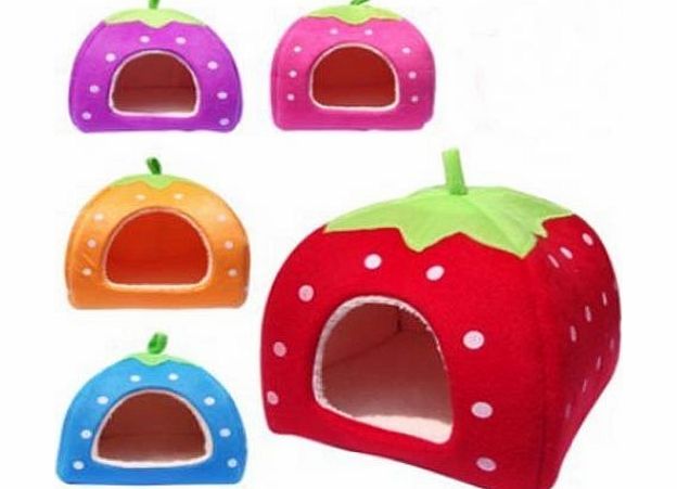 Flissy Strawberry Pet igloo bed / House 3 sizes and 3 colours to choose from (Large, Red)