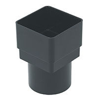 Square Line Black Drainage Adaptor 65mm