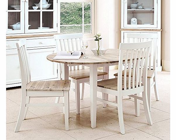 Florence round extended table (92-117cm) - white