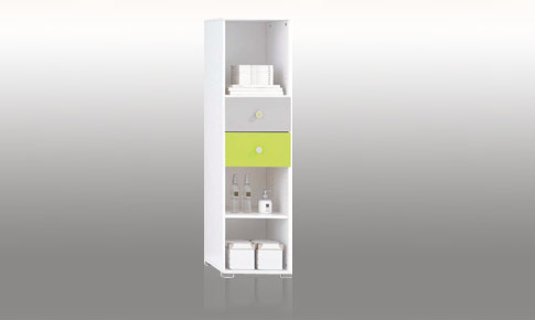 2 draw bookcase - White Lime and Silver