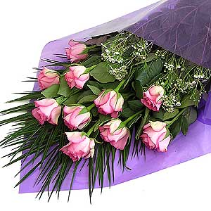 Flowers Directory Pink Roses and Waxflower