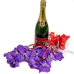 Flowers Directory Vanda Orchid and Champagne