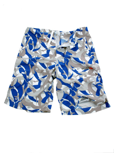 White/Electric Blue Mouthchew Board Shorts